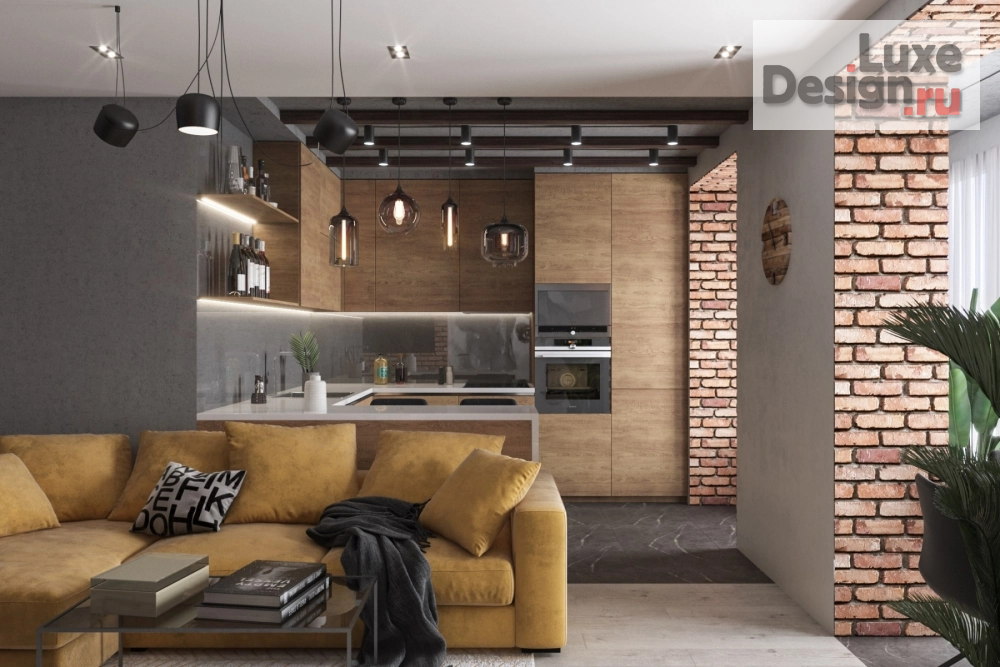 Дизайн интерьера двухкомнатной квартиры "Лофт для молодой девушки" (фото 1)