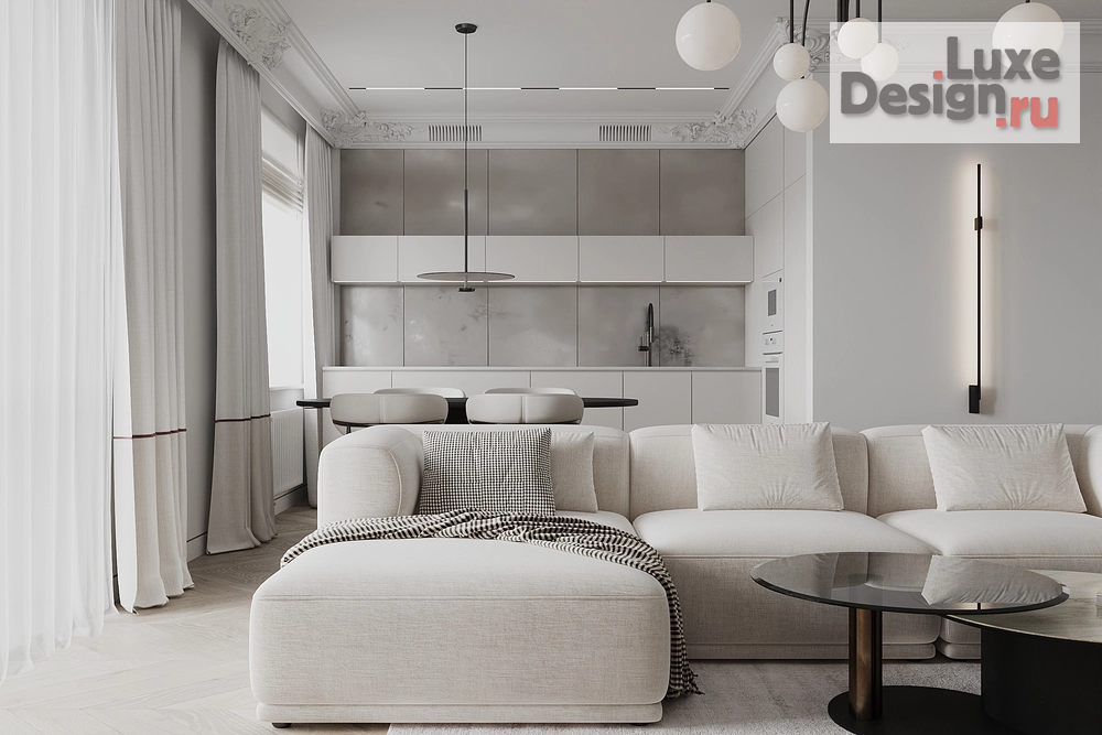 Дизайн интерьера двухкомнатной квартиры "Левобережный Life" (фото 1)