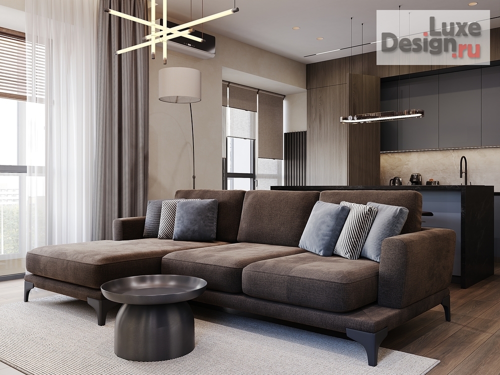 Дизайн интерьера трехкомнатной квартиры "Левобережный Life ЖК Золотой парус" (фото 1)