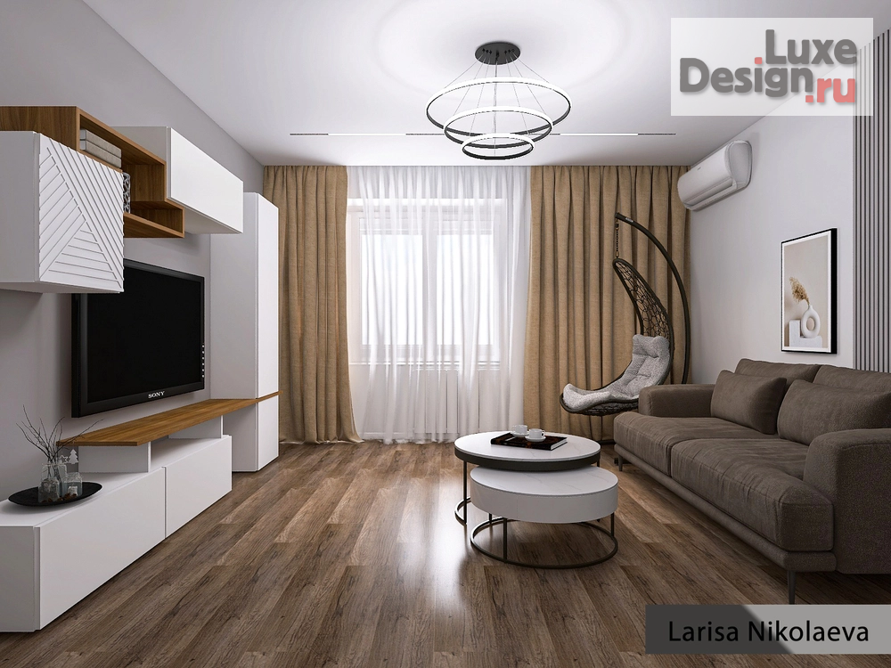 Дизайн интерьера трехкомнатной квартиры "Трехкомнатная квартира в современном стиле" (фото 1)
