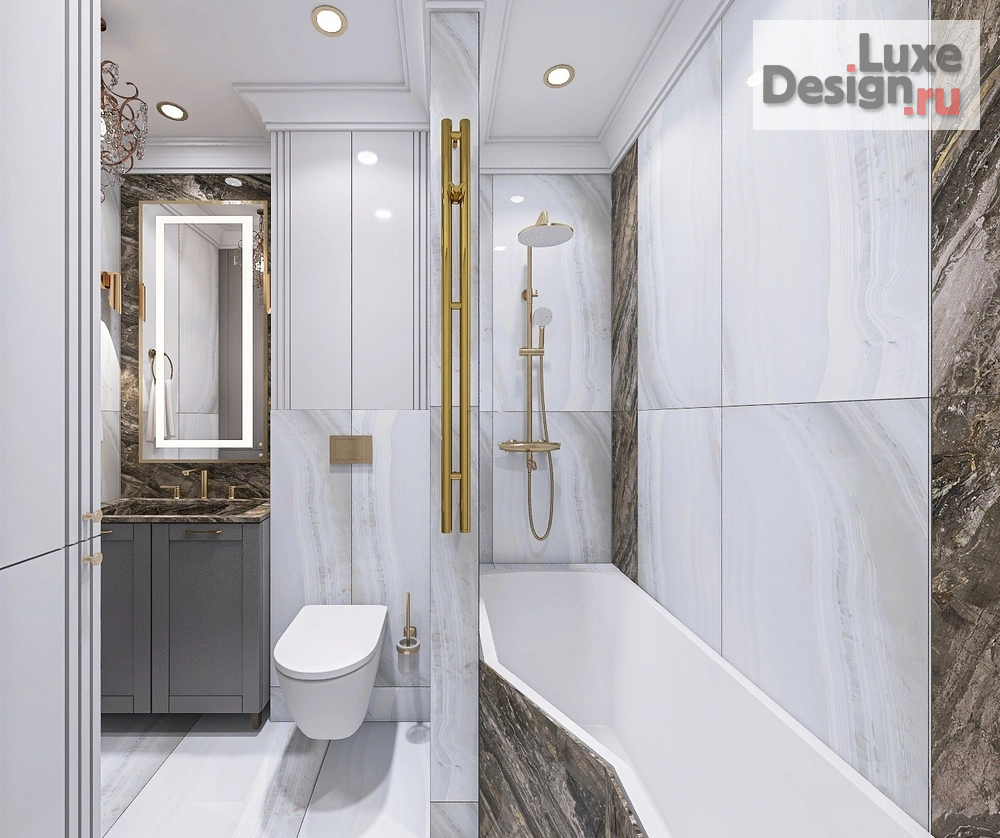 Дизайн интерьера двухкомнатной квартиры "Квартира в стиле современная классика с элементами Ар-Деко" (фото 16)