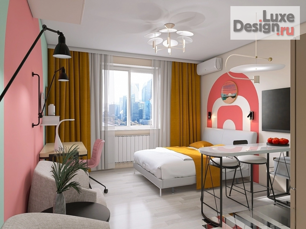 Дизайн интерьера квартиры студии "Квартира-студия для современной девушки-стилиста" (фото 1)
