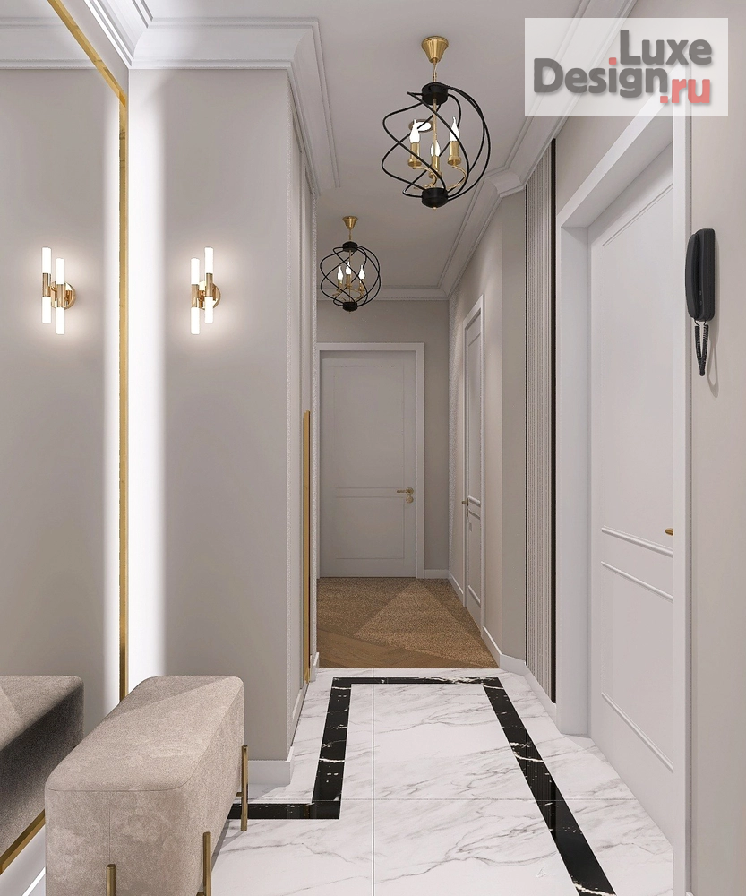 Дизайн интерьера двухкомнатной квартиры "Квартира в стиле современная классика с элементами Ар-Деко" (фото 9)