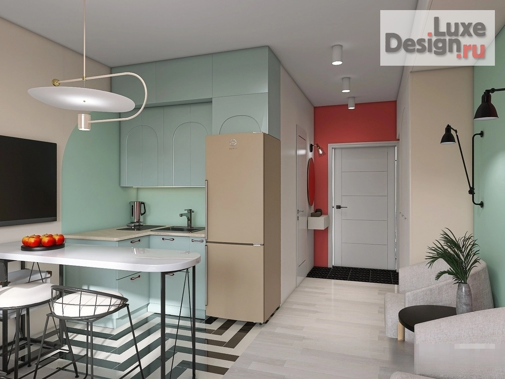 Дизайн интерьера квартиры студии "Квартира-студия для современной девушки-стилиста" (фото 2)