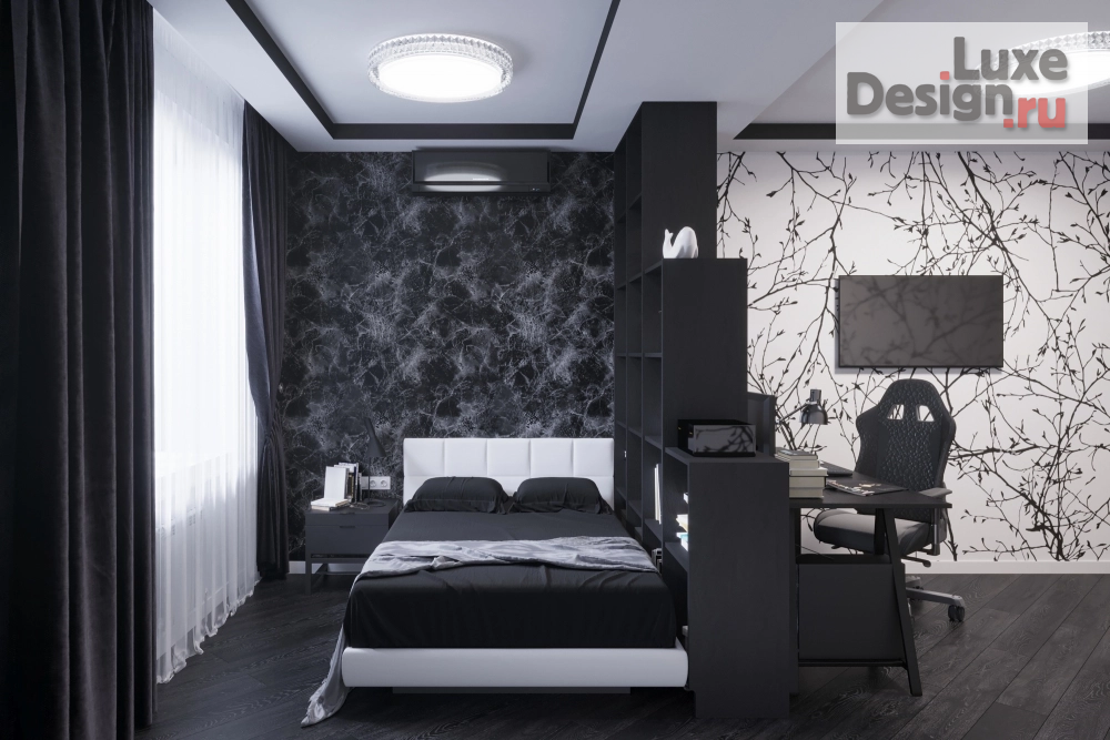 Дизайн интерьера трехкомнатной квартиры "Центр_100 Спальня для сына" (фото 2)