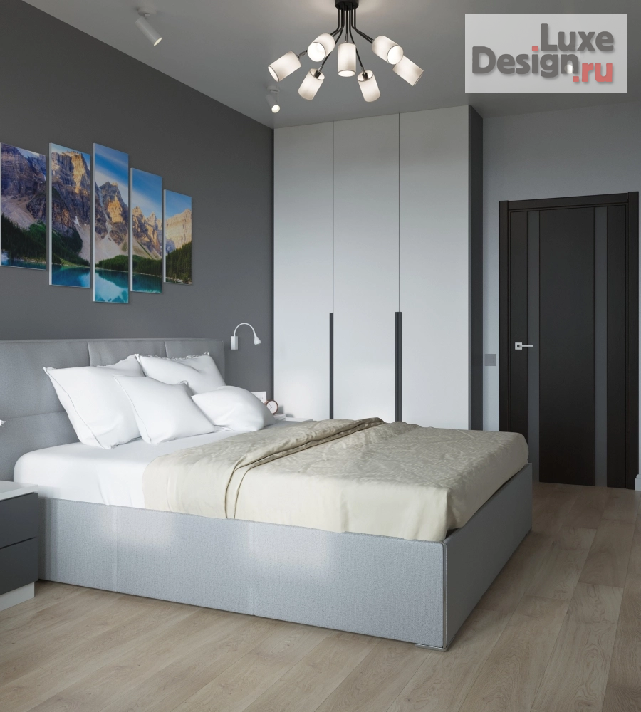 Дизайн интерьера трехкомнатной квартиры "ул.Марины Цветаевой, 5. Спальня" (фото 2)