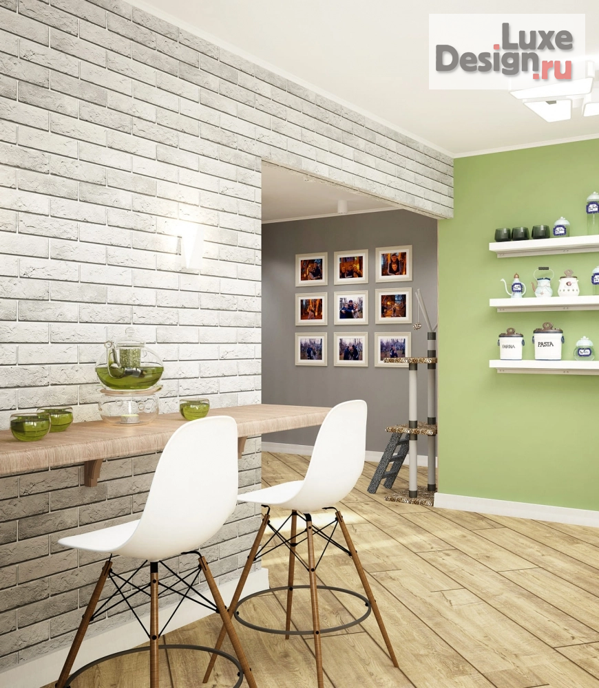 Дизайн интерьера трехкомнатной квартиры "Благородный серый и оливка: дизайн интерьера трехкомнатной квартиры." (фото 8)