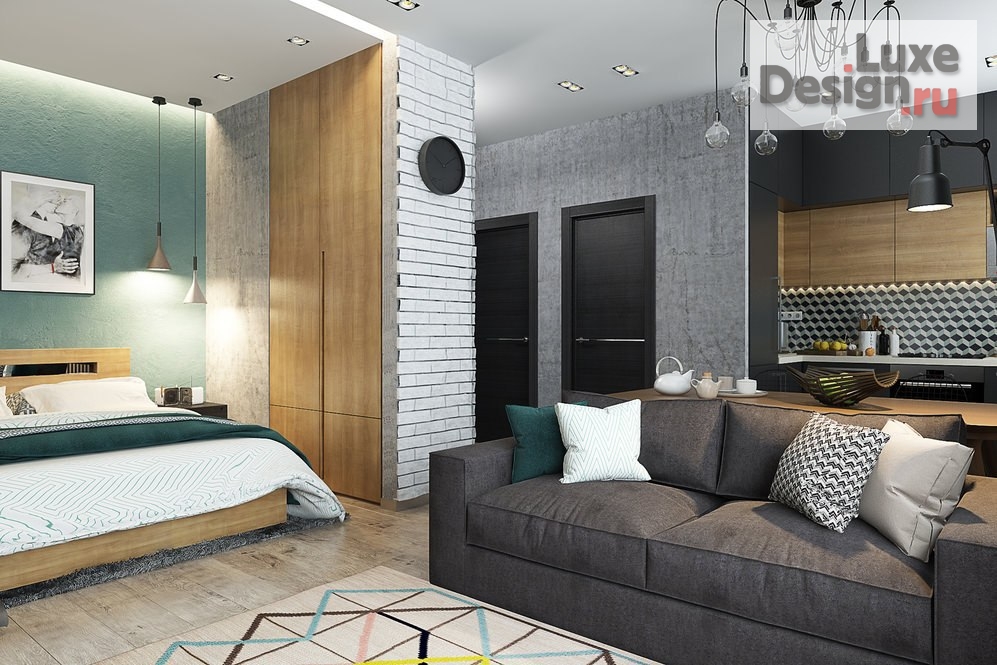 Дизайн интерьера квартиры студии "Проект квартиры-студии для молодежи" (фото 1)