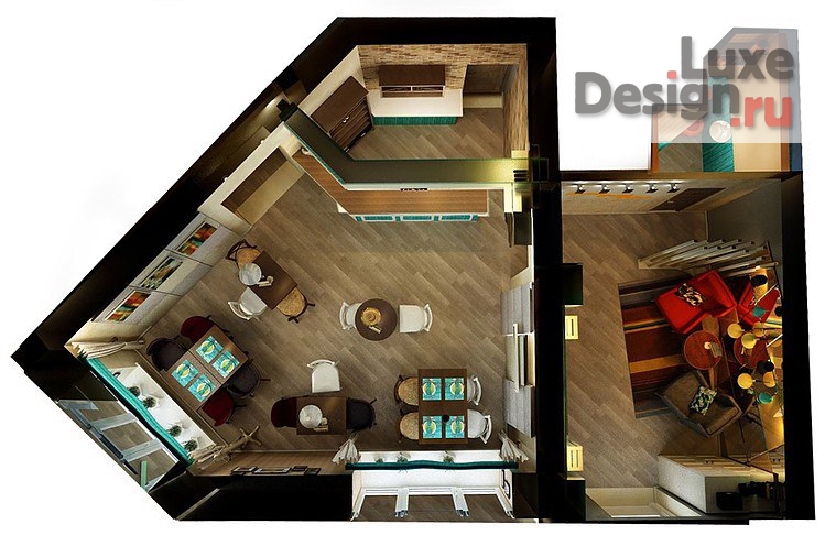 Дизайн интерьера кафе "Дизайн проект кафе г.Тюмень" (фото 6)