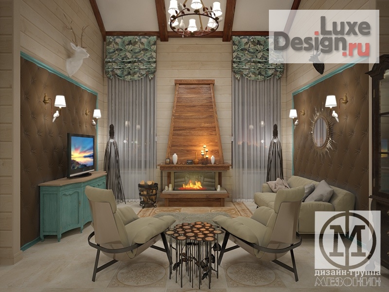 Дизайн интерьера коттеджа "Уют деревянного дома" (фото 1)